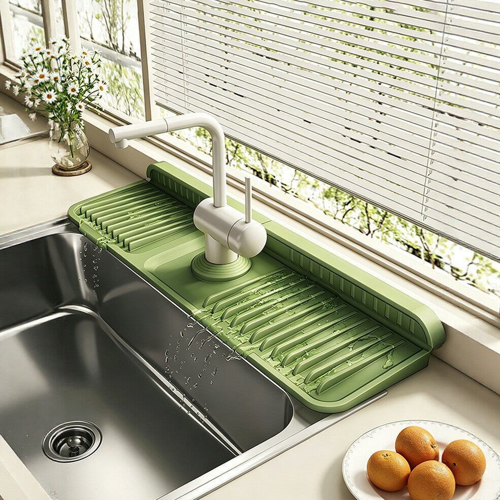 Faucet Splash Guard & Draining Sink Mat