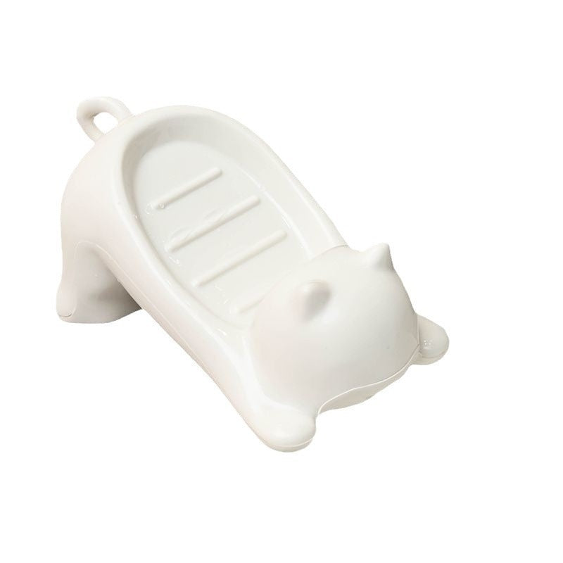 Cat-Shaped Self-Draining Soap Dish